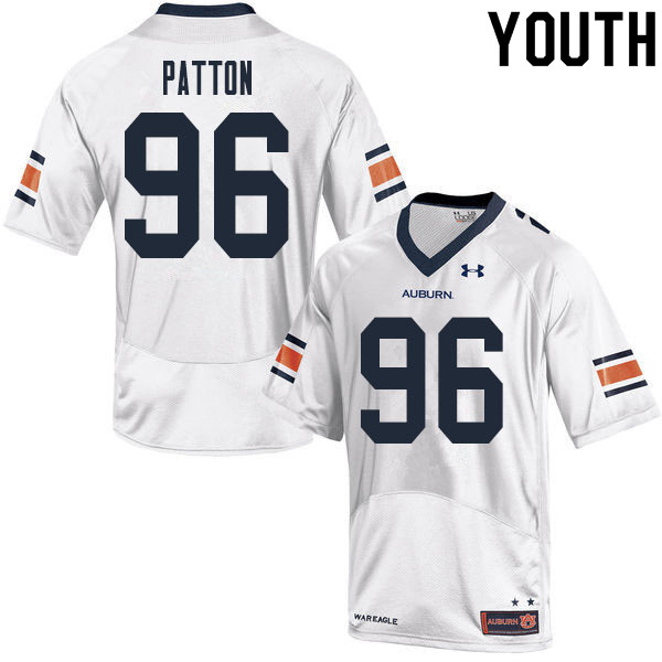 Auburn Tigers Youth Ben Patton #96 White Under Armour Stitched College 2020 NCAA Authentic Football Jersey YXT8474JD